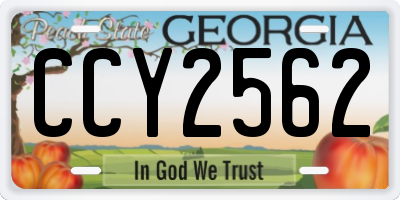 GA license plate CCY2562