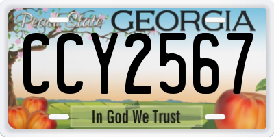 GA license plate CCY2567