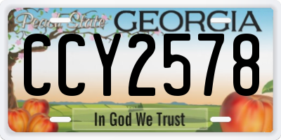 GA license plate CCY2578