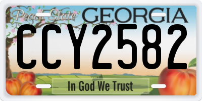 GA license plate CCY2582