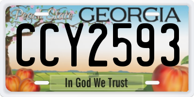 GA license plate CCY2593