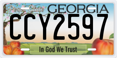 GA license plate CCY2597
