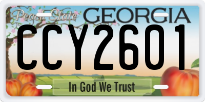 GA license plate CCY2601
