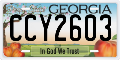 GA license plate CCY2603