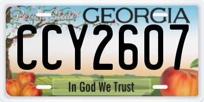GA license plate CCY2607