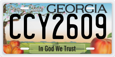 GA license plate CCY2609