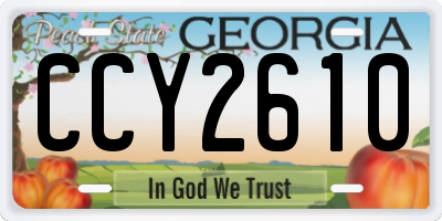GA license plate CCY2610
