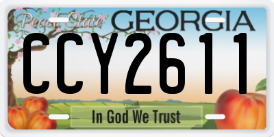GA license plate CCY2611