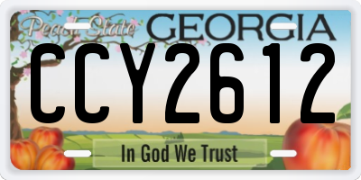 GA license plate CCY2612
