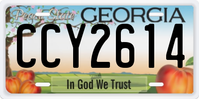 GA license plate CCY2614
