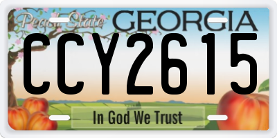 GA license plate CCY2615