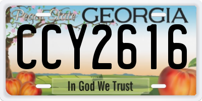 GA license plate CCY2616