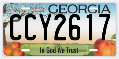 GA license plate CCY2617