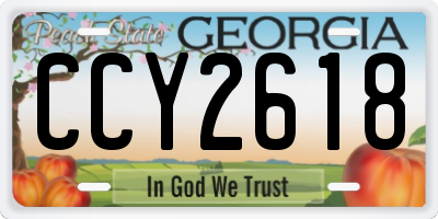GA license plate CCY2618