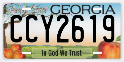 GA license plate CCY2619