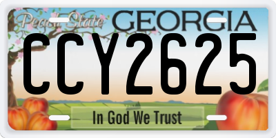 GA license plate CCY2625