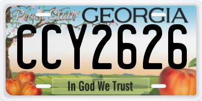 GA license plate CCY2626