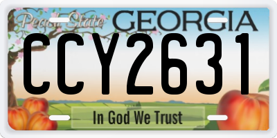 GA license plate CCY2631