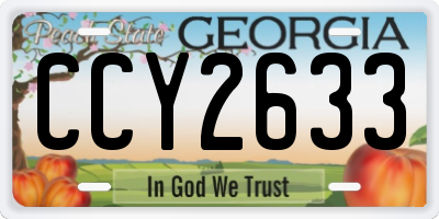 GA license plate CCY2633