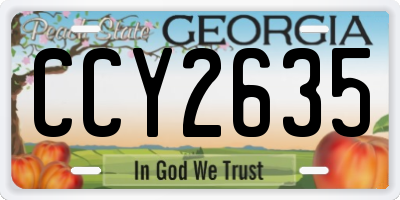 GA license plate CCY2635