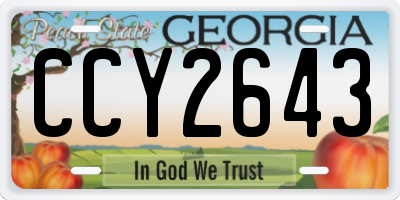 GA license plate CCY2643