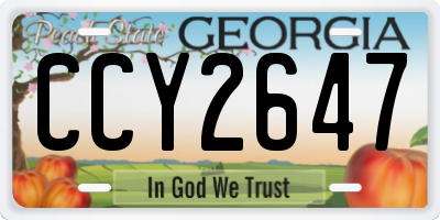 GA license plate CCY2647