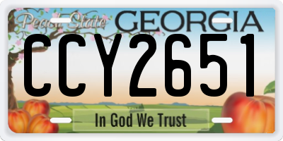GA license plate CCY2651