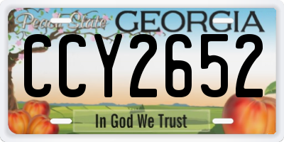 GA license plate CCY2652