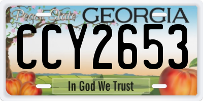 GA license plate CCY2653