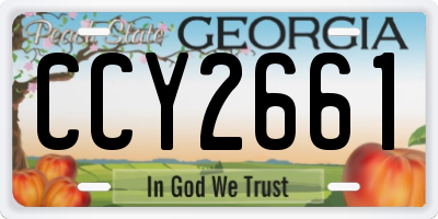 GA license plate CCY2661