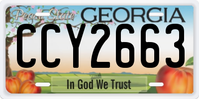GA license plate CCY2663