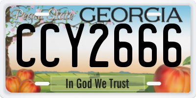 GA license plate CCY2666