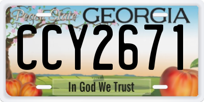 GA license plate CCY2671