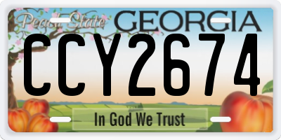 GA license plate CCY2674