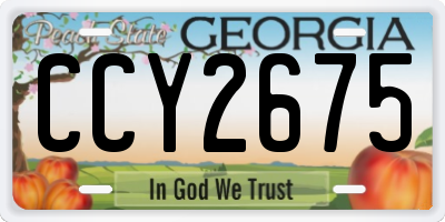 GA license plate CCY2675