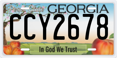 GA license plate CCY2678