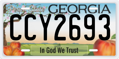 GA license plate CCY2693