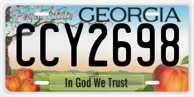 GA license plate CCY2698
