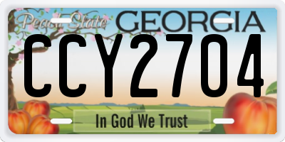 GA license plate CCY2704