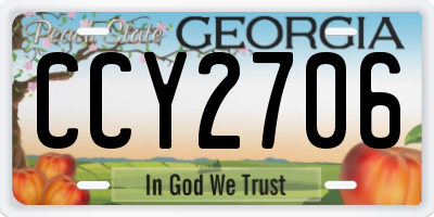GA license plate CCY2706