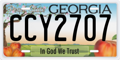 GA license plate CCY2707