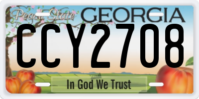 GA license plate CCY2708