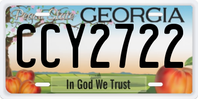 GA license plate CCY2722