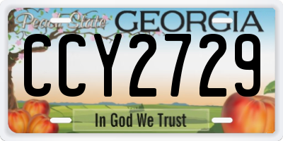 GA license plate CCY2729