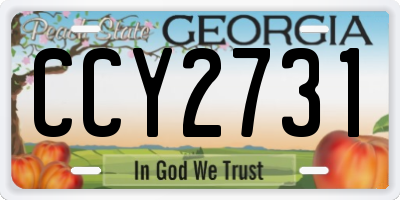 GA license plate CCY2731
