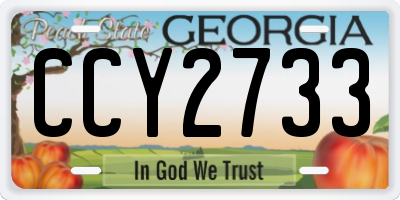 GA license plate CCY2733