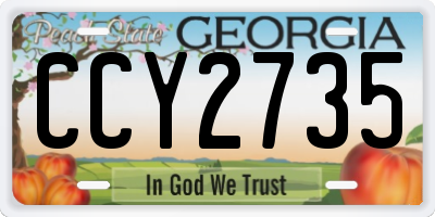 GA license plate CCY2735