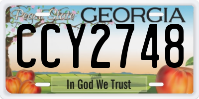 GA license plate CCY2748