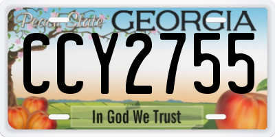 GA license plate CCY2755