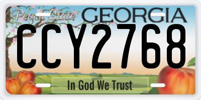 GA license plate CCY2768